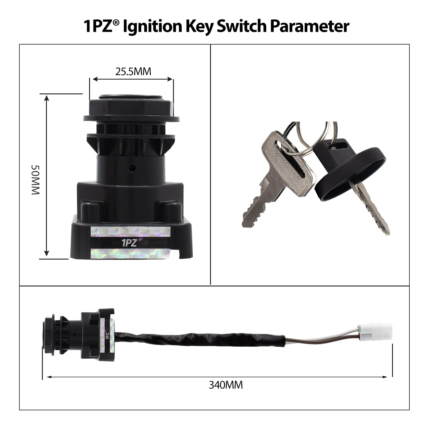 1PZ KS7-K01 Ignition Key Switch fits Kawasaki KFX-700 KSV-700 2004 2005 2006 2007 2008 2009 27005-1267 27005-1230 