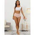 thumbnail image 5 of Unique Bargains Women's Tummy Control Lace Trim Ribbed Soft Underwear XL Beige Pink, 5 of 6