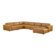 thumbnail image 2 of Modway Restore 7-Piece Faux Leather Sectional Sofa in Tan Finish, 2 of 11