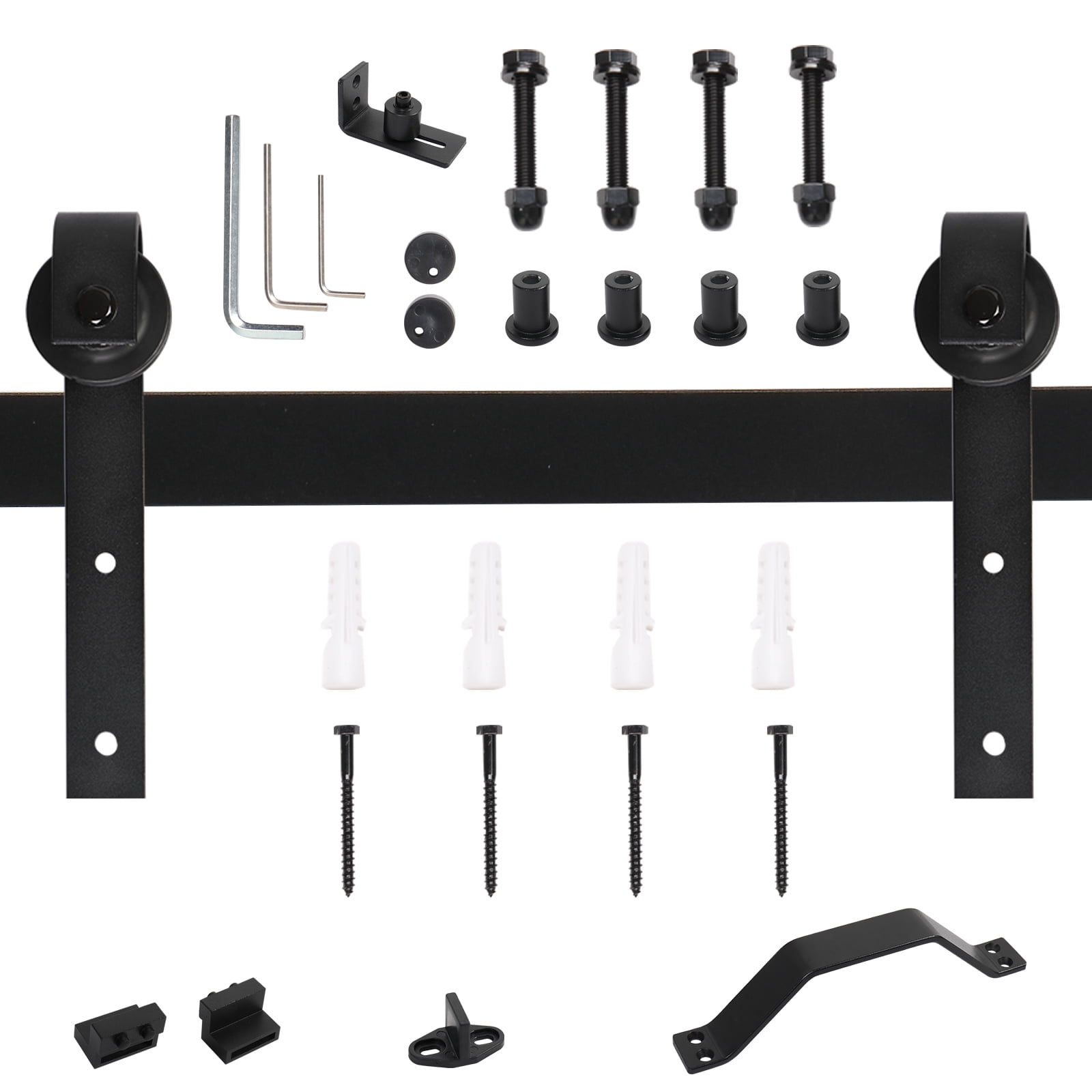 Zimtown 5.5 FT Barn Door Hardware Kit, Sliding Barn Door Track Rail Kit ...