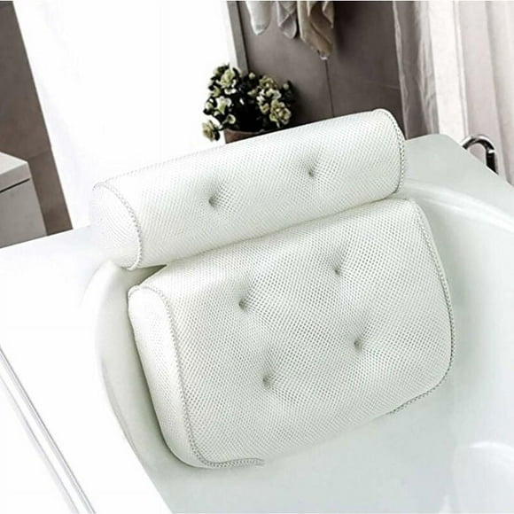 Jinsinto Bath Pillow Bath Cushion with 6 Non-Slip Suction Cups, for Spa Pillow Bathtub, Jacuzzi, Hot Tub, Home Spa (35X33X10cm)
