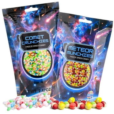 Freeze Dried Comet Crunchies and Meteor Munchies, Dehydrated Candy, Pack of 2