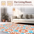 thumbnail image 2 of ODIKA 3'x5' Machine Washable Non-Slip Area Rug, Abstract Sunburst Non Slip Small Boho High Traffic Rug, Orange, 352444, 2 of 7