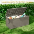 thumbnail image 4 of Decksplore Casual 180 Gallon Lockable Resin Deck Box, Waterproof & Outdoor Storage Box for Outdoor Cushion Storage and Outdoor Delivery Storage, Stylish Outdoor Bench,Light coffee, 4 of 10