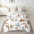 thumbnail image 2 of Manfei Western Cowboy Twin Bedding Sets 7-Piece, Brown Farm Horse Bedding Comforter Set, Tropical Desert Cactus Sheet Sets, Breathable Bedroom Decor, 2 of 8