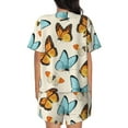 thumbnail image 3 of Bingfone Butterflies Print Pajamas Sets for Women Soft Short-Sleeved Pjs with Lounge Shorts Two Piece Sleepwear, 3 of 8