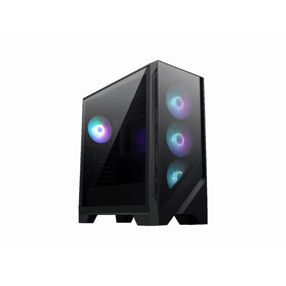MSI MAG FORGE 321R Boîtier d'Ordinateur Noir à Flux d'Air, 2xUSB 3.2 Gen 1, Ventilateur ARGB 4x120mm, Carte de Contrôle ARGB, Fenêtre en Verre Trempé