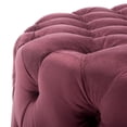 thumbnail image 5 of SAFAVIEH Charlene Modern Glam Solid Tufted Cocktail Ottoman, Bordeaux, 5 of 8