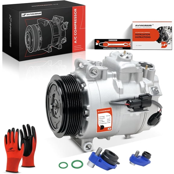 A-Premium AC Compressor with Clutch Compatible with Jaguar XF 2009-2010 Land Rover LR3 2005-2009 Range Rover Sport 2006-2009