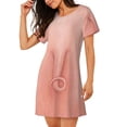 thumbnail image 2 of Honeii Pig'S Tail Print Women's Loose Short Sleeve Nightgown, Soft Cotton Sleepwear, Comfy Loose Fit Pajama Dress for Sleep and Lounge, 2 of 6