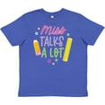 thumbnail image 3 of Inktastic Back to School Miss Talks a Lot Youth T-Shirt, 3 of 5