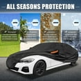 thumbnail image 2 of Unique Bargains Car Cover Aluminum Film Outdoor Full Car Cover All Weather Waterproof Protection with Driver Door Zipper Black for BMW 3 Series 2013-2024, 2 of 7