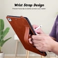 thumbnail image 3 of Slim Case for Apple iPad 6th 5th Generation/ iPad Air 1 2, PU Leather Lightweight Hand Strap Stand Feature Drop Protection Back Cover for iPad 9.7" 2018/2017/ iPad Air 1st 2nd Gen, Brown, 3 of 7