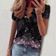 thumbnail image 2 of Camisas estampadas de verano Blusas para mujer Manga corta Cuello en V Tops fruncidos Camisas Camisas sueltas de manga larga para mujer OAVQHLG3B Store lin121212, 2 of 4