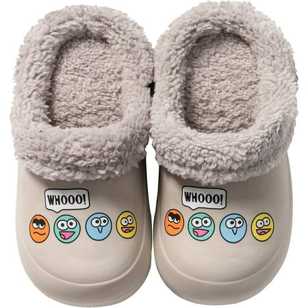 

CERYTHRINA Little Kids Lined Clogs Girls Boys Slide Lightweight Garden Shoes Slip-on Cotton Slippers