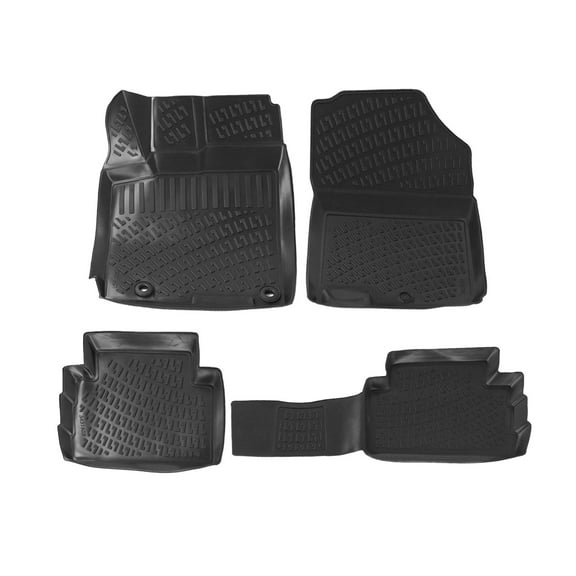 OMAC Floor Mats Liner for Hyundai Kona 2018-2023 Black TPE Waterproof 4 Pcs