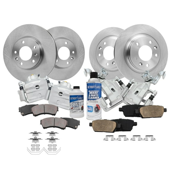 Detroit Axle - Front & Rear Disc Rotors Calipers Brake Pads Replacement for 2006-2011 Ford Fusion Lincoln MKZ Mazda 6 Milan
