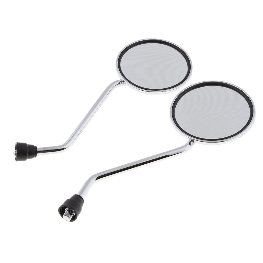 Round Rear View Side Mirrors For Motorcycle Cruiser Chopper ATV Scooter 10mm
