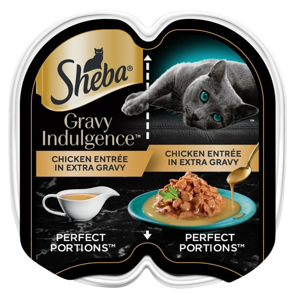 Sheba Gravy Indulgence Chicken Entree in Extra Gravy Cat Food, 2.6 oz Twin-Pack Tray