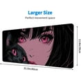 thumbnail image 3 of Anime Girl Gaming Large Mouse Pad, Manga Pink Eyes Cute Cat Large Gaming Mouse Mat with Stitched Edges,Non-Slip Waterproof Rubber Base Mous Mat, Office Computer Keyboard Laptop Home, 31.5”x11.8”, 3 of 7