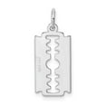 thumbnail image 4 of White Sterling Silver Charm Pendant 20 mm 10 Rhodium-Plated Razor Blade Polished, 4 of 4