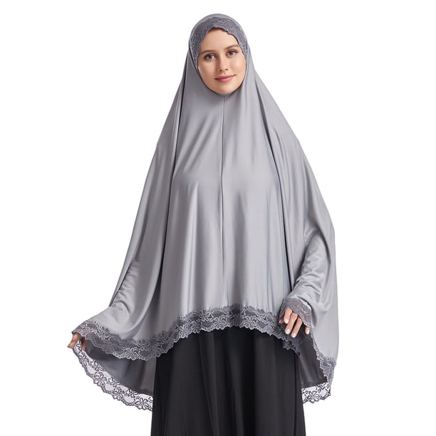 Musulmán Hijab Khimar Pañuelo para las Mujeres, Estilo Largo de Color Sólido Bandas para el Uso Diario Rutina Modesta