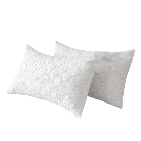 2pcs Funda De Almohadas Impermeable Protector -estándar Color Blanco Geométrico
