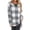 Black, variant on Women Checkered Crew Neck Long Sleeve Side Split Colorblock Top