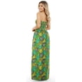 thumbnail image 2 of LA LEELA Women's Beach Maxi A-Line Casual Summer Slit Party Strapless Tube Top Dress L-XL Leaves, Green, 2 of 5