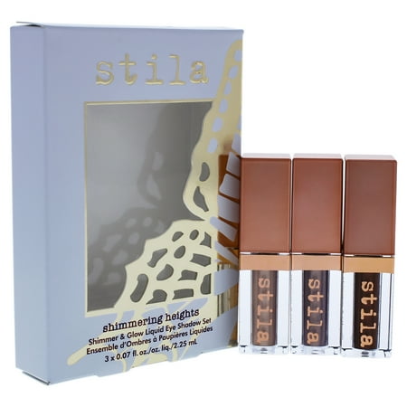 Shimmering Heights Liquid Eye Shadow Set by Stila for Women - 3 x 0.07 oz Kitten, Cloud, Twig