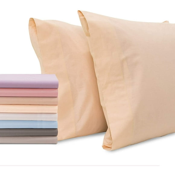 Superity Linen Taies d'Oreiller Taille Queen - Enceinte Ouverte - Lot de 2 - 100 % Coton Premium Doux et Confortable - Crème
