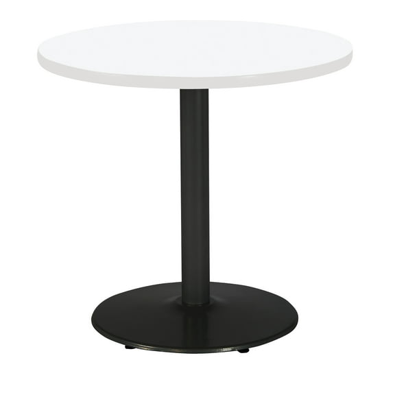 KFI Studios Mode 3' Round Dining Table, Designer White, Black Base