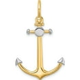 thumbnail image 4 of 14K Yellow & Rhodium With 3-D Anchor Shackle Bail Charm (36.95 X 22.8) Made In United States k9030, 4 of 5