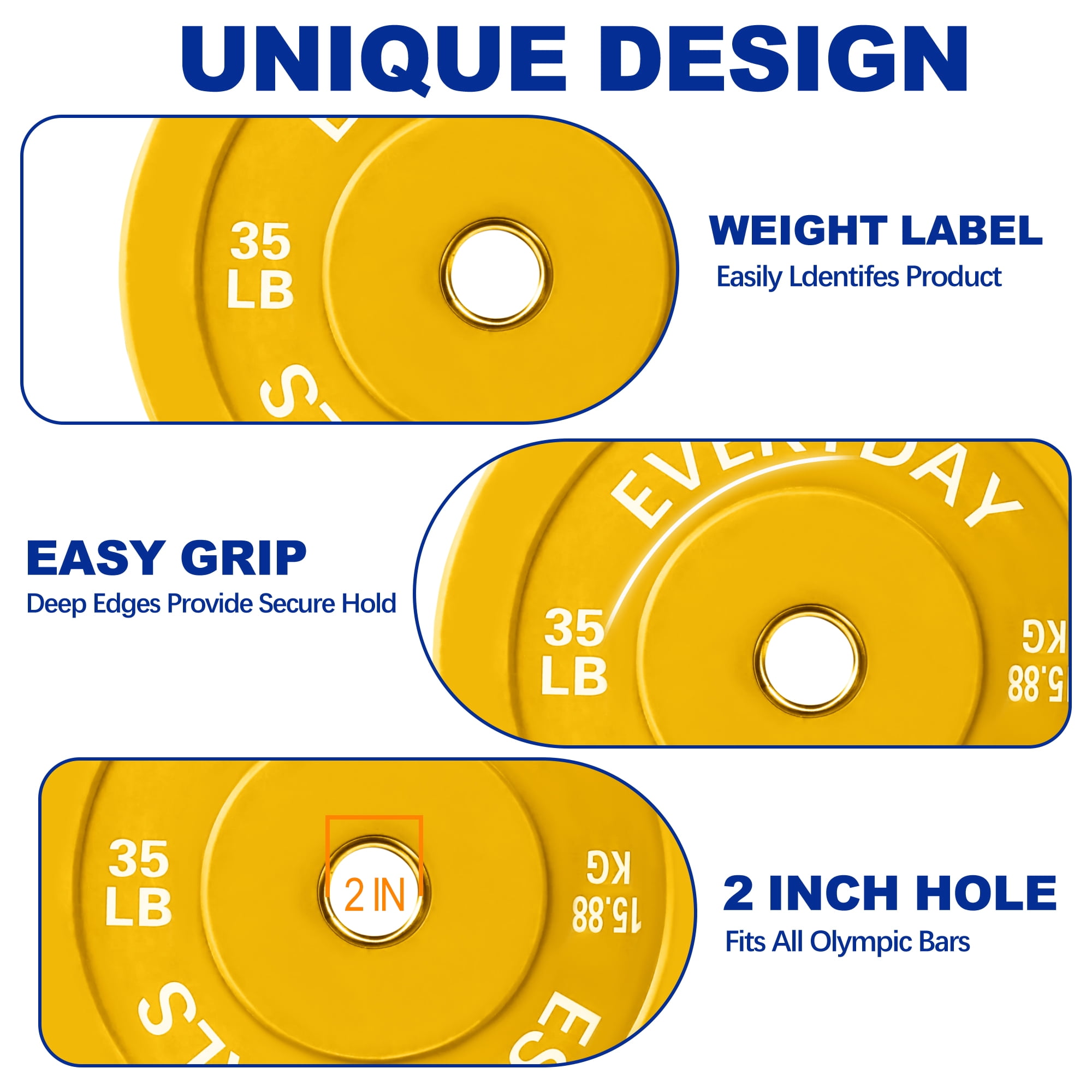 BalanceFrom Olympic Bumper Plate Weight Plate, 35 lbs Pair Color
