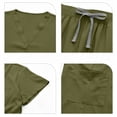 thumbnail image 5 of Scrubs for Women Set Stretch V-Neck Top & Jogger Pants with Drawstring Medical Nursing Uniforms Set with Pockets Army Green M, 5 of 6