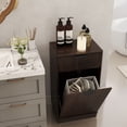 thumbnail image 4 of S-HOME10-Gallon Woodgrain Tilt-Out Trash Can Cabinet with Oak Finish and Wave-Textured Drawer for Kitchen and Bath Organization，Walnut, 4 of 16