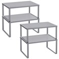 thumbnail image 2 of SONGMICS Cabinet Shelf Organizers, Spice Racks, Shelf Riser, Stackable, Expandable, Set of 4 Metal Kitchen Counter Shelves, Silver, 2 of 6