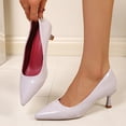thumbnail image 5 of Women's Low Heel Pumps Fashion Solid Color Shallow Mouth Pumps Shoes Pointed Toe Slip-on Classic Pumps for Partying Wedding, 5 of 5