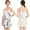 White, variant on LYMAYTER Women's Satin Nightgowns Adjustable Spaghetti Strap Negligees V Neck Slip Dress Lingerie S-2XL