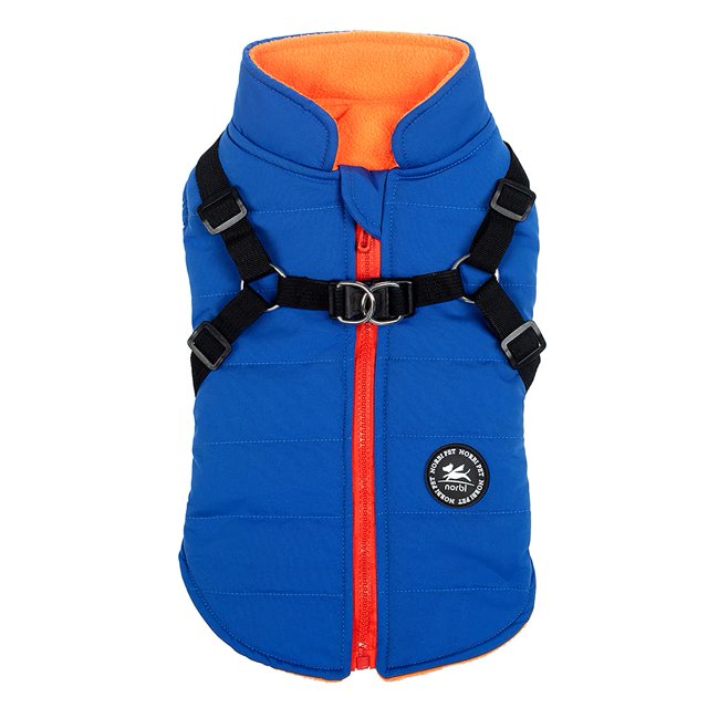 Norbi Pet Warm Jacket Chaleco Para Perros Pequeños Arnés Cachorro Invierno 2 En 1 Traje Abrigo Para Clima Frío (3Xl Azul)