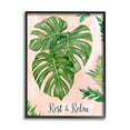 thumbnail image 2 of Stupell Industries Rest & Relax Pink Tropical Monstera Plant Leaves Framed Wall Art, 16 x 20, Design by Ziwei Li, 2 of 5