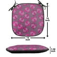 thumbnail image 5 of Leafy Chair Seating Cushion Set of 2, Abstract Autumn Pattern with Pinkish Leaves, Seat Pads for Office with Anti-slip Backing, 16"x16", Purple Grey Fuchsia, by Ambesonne, 5 of 7