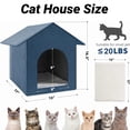thumbnail image 6 of Cat House, Foldable Cat Bed for Outdoor, Cat Tent with Removable Soft Cushion ,Shelter for Cats Dogs ,17 x 13 x17 inches, Blue, 6 of 7