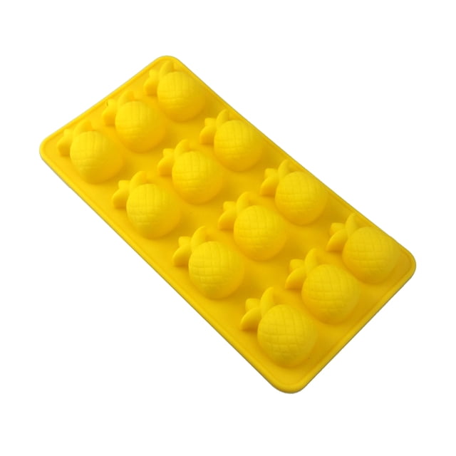Moldes de piña duraderos Moldes de silicona antiadherentes para bombones de caramelo Molde de jabón para bricolaje para la cocina del hogar (amarillo)