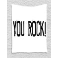 thumbnail image 1 of You Rock Tapestry, Monochrome Inspirational Grungy Stamp Look Print on Plain Background, Wall Hanging for Bedroom Living Room Dorm Decor, 40W X 60L Inches, Charcoal Grey and White, by Ambesonne, 1 of 2