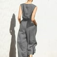 thumbnail image 4 of Awdenio Women's Jumpsuits, Rompers & Overalls , Jumpsuits for Women Sleeveless Pocket Solid Color Loose Straight Pants Fashion Romper Pants, 4 of 6