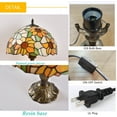 thumbnail image 4 of Orinova Tiffany Style Table Lamp Rose Bedside Desk LED Lamp Shades Bedroom Stained-Glass 18.1'' H Multi-Color, 4 of 7