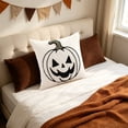 thumbnail image 5 of YAWUBT Halloween Tufted Embroidery Jack-O'-Lantern Throw Pillow, 18x18 Inch Decorative Accent Pillow, Farmhouse Halloween Pumpkin Cushion, Home Decor, 5 of 6