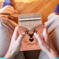 thumbnail image 3 of OUNONA 17 Keys Thumb Piano Portable Kalimba Finger Piano Kids Playing Assorted Color MultiFunctional Mini Size Easy Carry Beginners Kids Professionals All Veneer Solid Wood Fast Conduction Crisp Tone, 3 of 8