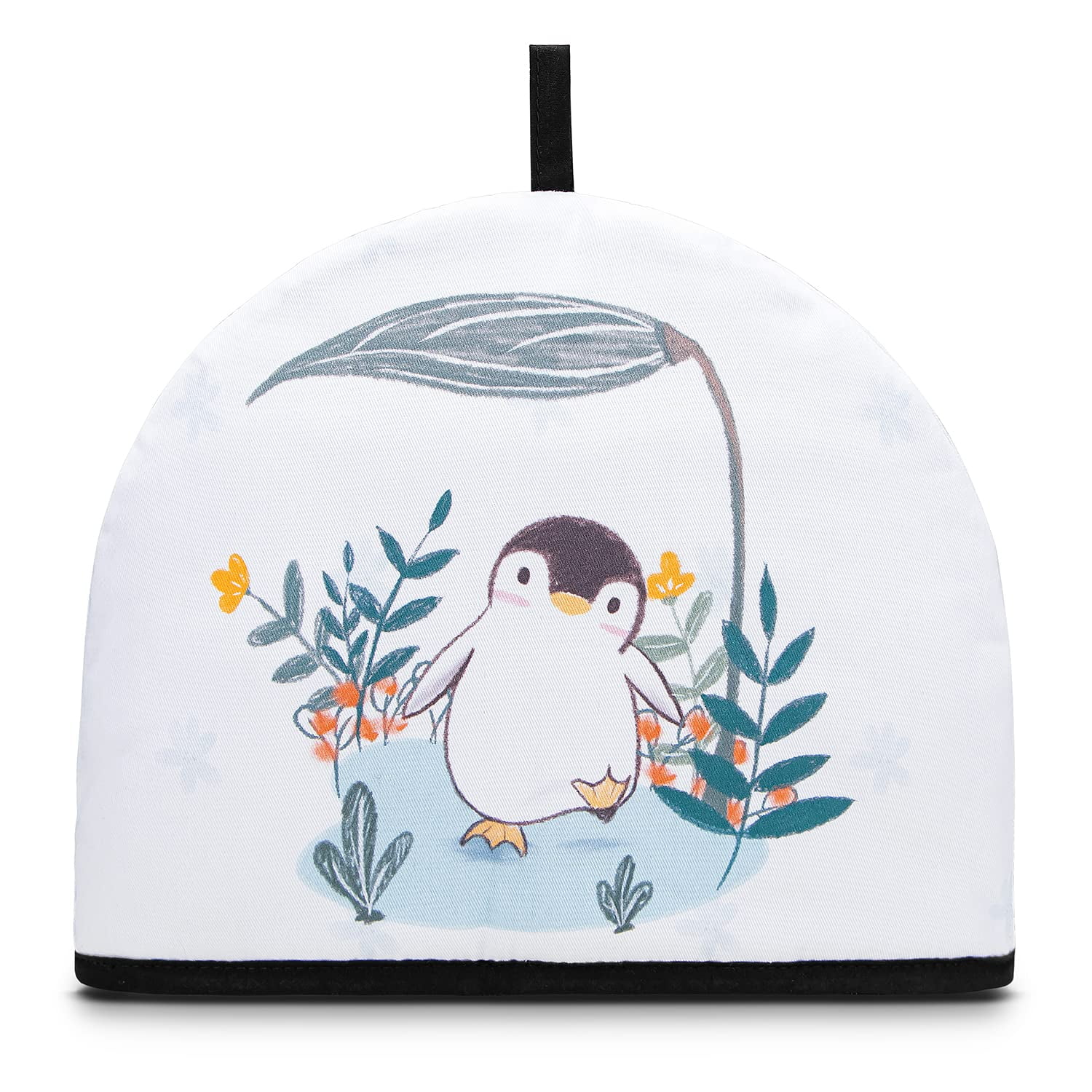 Adhafera Tea Cozy, Tea Cozy for Teapot with The Cat and Penguin Pattern